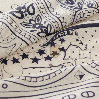 HERMES CHEVAL DE COEUR BANDANA SHAWL 140  H244259S 03 HERMES CHEVAL DE COEUR BANDANA SHAWL 140  H244259S 03